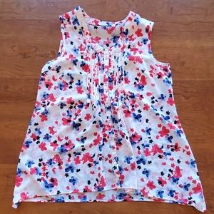 FYLO London Flowy buttondown blouse white with blu